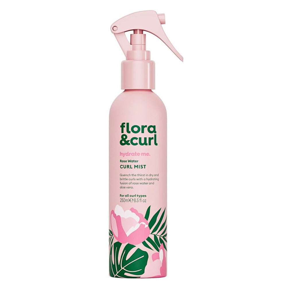 Flora and Curl Rosewater Curl Mist Refreshes and Hydrates Hair 8.5Oz (250ml)